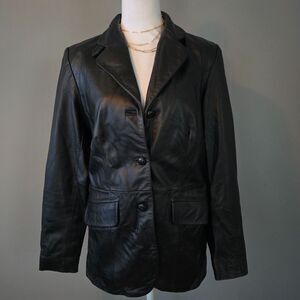 Black Leather Jacket Blazer. Womens Small. Punk Indie Moto Goth Witchy Glam Twee